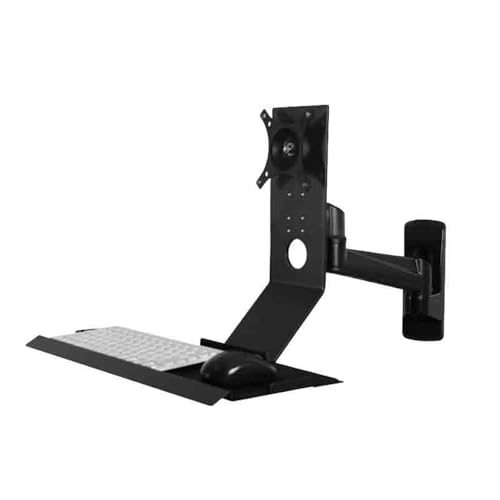 Soporte de pantalla negro NBYGSC brazo único y bandeja teclado