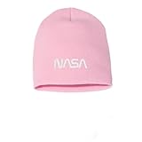 Tech Design Retro NASA Logo Knit Warm Winter Hat Embroidered Beanie Pink
