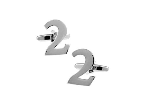 KnBoB Mancuernillas Numeral Árabe 2 Plata miniatura 1