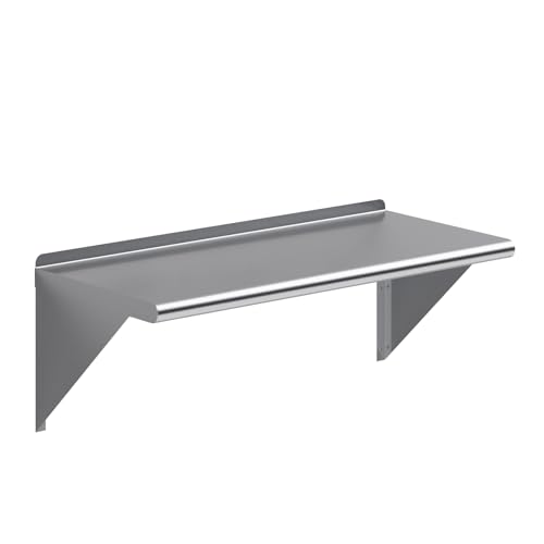 Image of AmGood 36 inch Long X 16 inch Deep Stainless Steel Wall Shelf | NSF Certified | Appliance & Equipment Metal Shelving | Kitchen, Restaurant, Garage, Laundry, Utility Room