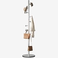 GAMNOF Coat Rack Freestanding Metal Standing Coat Rack, Modern Coat Tree Freestanding, Stainless Steel Coat Stand for Entryway, Hallway, Bedroom (Silver)