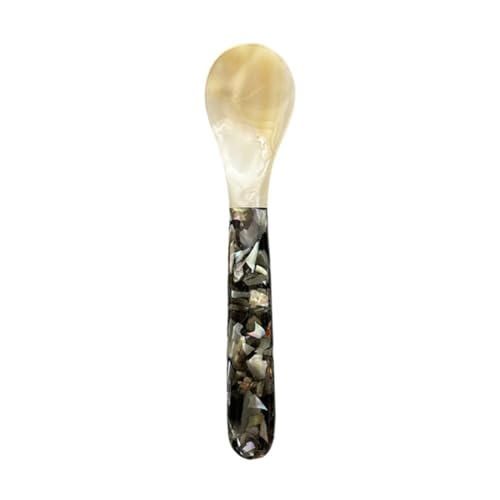Dessert Shell Spoon Caviar Spoon Zcargel 4PCS/1PCS Coffee Spoon with Splicing Handle Mother of Pearl Caviar Spoons Shell Spoon Craft for Caviar Egg Ice Cream Salt Coffee Serving Kitchen