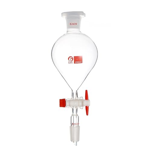 Imbuto separatore sferico in vetro da 1 pz da 60 ml a 1000 ml con pistone in PTFE, 19# 24# 29# Imbuto gocciolatore con bocca standard(1000ml 24x24)