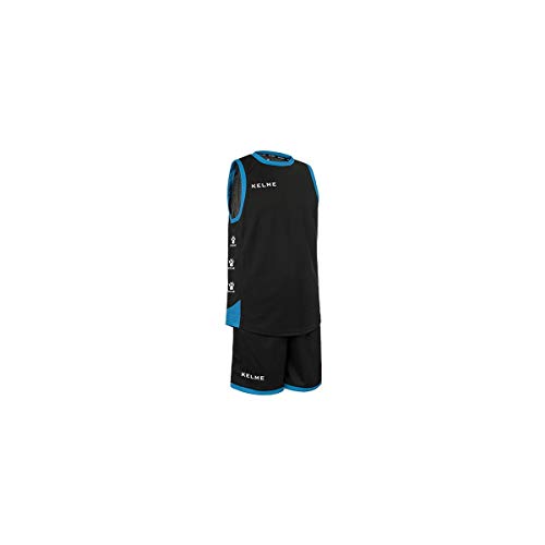Kelme 80803 Conjunto Equipaciones de Baloncesto, Niños, Negro/Azul, 14