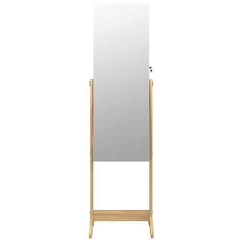 Mueble espejo joyero de pie con acabado elegante de 152 cm 5