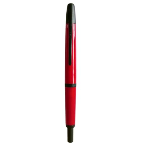 Image of GOLD LEAF Jinhao 20 Press Retractable Fountain Pen - Fine Nib with Converter - Plastic Body & Metal Clip - Multiple Colors - Smooth Writing Pen (No Ink Included) (Palace Red (Black Clip))