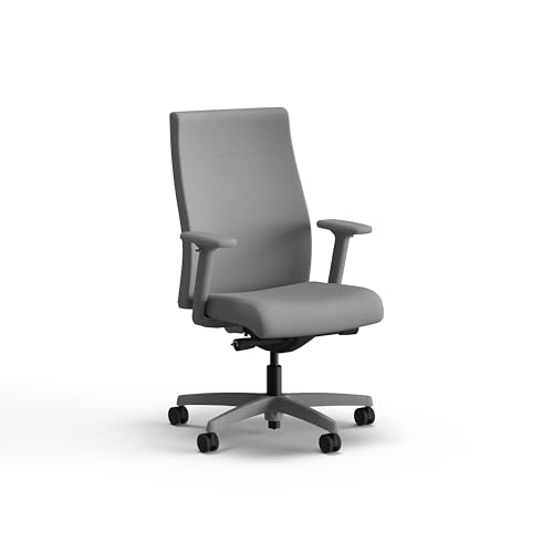 Image of HON Ignition 2.0 Ergonomic Office Chair with Adjustable Arms, Advanced Synchro‑Tilt Recline, Upholstered Desk and Computer Chair for Home Office or Workstation, Titanium Frame, Frost