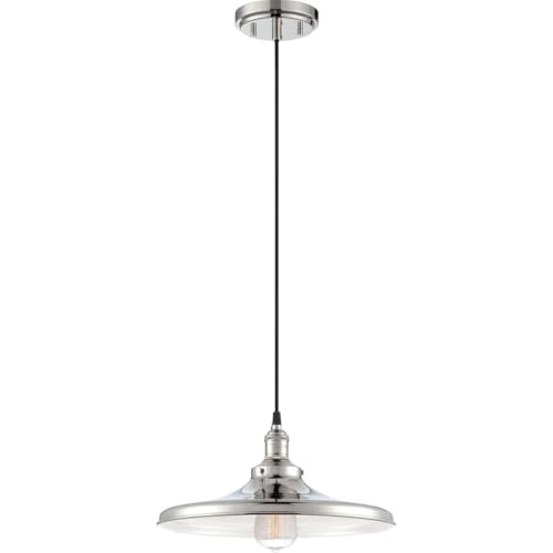 Image of Nuvo Lighting 60 /5409 Vintage Incandescent One Light Pendant Angled Polished Nickel