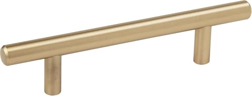 Image of Amerock 3-3 /4 inch Bar Pulls Golden Champagne Drawer Pull | 3-3 /4 inch (96mm) Center-to-Center Mounting Distance and 6-1 /8 inches Overall Length, Durable Carbon Steel Cabinet Hardware