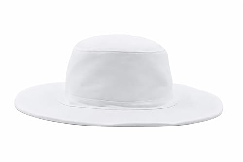 Image of White Sun Hat Cap for Men Women Wide Brim UV Protection Lightweight Breathable Summer Beach Travel Outdoor Stylish Comfortable Cricket Hat
