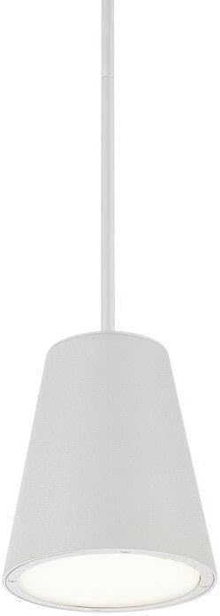 Kuzco Lighting Hartford Pendant LED, white finish, hanging from a ceiling rod.
