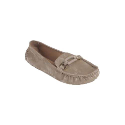 Image of Metro Women's Beige Slip On Closure Casual - Loafers with Flat Sole