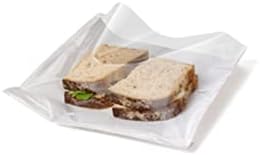 10" x 10" White Film Front Paper Bags | Cellophane/Clear/Sandwich/Food/Card/Cake (1000)
