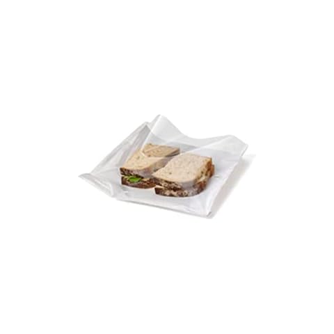 8.5" x 8.5" White Film Front Paper Bags | Cellophane/Clear/Sandwich/Food/Card/Cake (1000) Cover