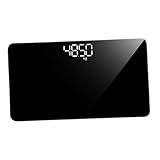 Homoyoyo Báscula Electrónica Portátil Espejo Recargable Báscula de Viaje para Personas Precisión de 50g 4 Sensores para Control de Peso Hogar y Gimnasio 25X14Cm