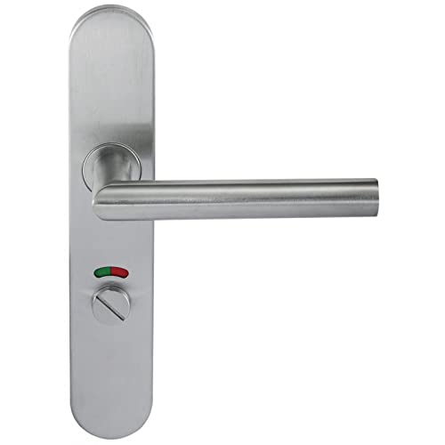 Par de tiradores de puerta KLOSE besser Inox 304 sobre placa 'Noémie vive' – condena con luz indicadora
