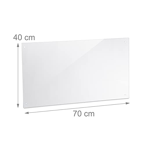 Miniatura 4 de Relaxdays Panel Antisalpicaduras Cocina Pared, Protector Salpicaduras, Cristal Templado, 1 Ud, 70 X 40 Cm, Transparente