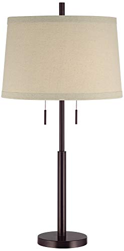 Lámpara de Mesa Rústica 33" Bronca Oscura y Beige