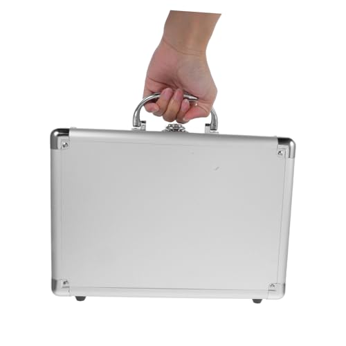Angoily Aluminum Alloy Multi-Functional Briefcase Waterproof Tool Storage Case Removable Dividers Portable Aluminum Carrying Case for Tools Makeup and Instruments4