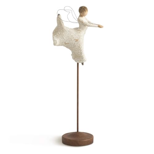 Willow Tree Dance of Life Angel, Dancing Twirling The Magical Miracle of Life, Elevated Angel Carved with Symbols of Nature & Renewal, Sculpted Hand-Painted Figure for Classic Nativity Collection