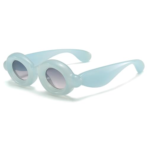 Trendy Thick Oval Sunglasses for Women Fashion Retro Chunky Sun Glasses Female Gradient Shades Eyewear2