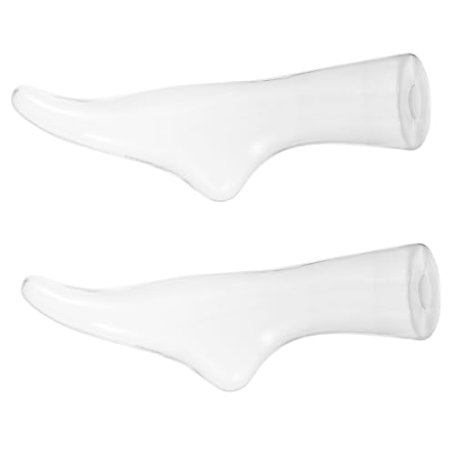 LIFKOME 2Pcs Transparent Foot Mannequin Display Model for Socks Versatile Sock Holder with Inverted Design for Ankle and Knee High Socks for Showcasing Unique Patterns and Styles
