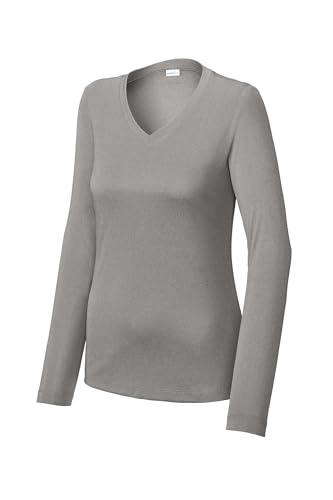 SPORT-TEK Women's Long Sleeve PosiCharge Competitor V-Neck Tee3
