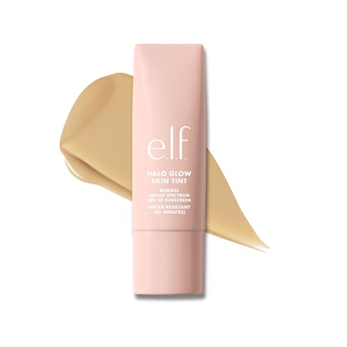 e.l.f. Halo Glow Skin Tint SPF 50, Tinted Moisturizer For Light, Buildable Coverage, Creates A Natural Glow, Vegan & Cruelty-Free, 5 Light Warm