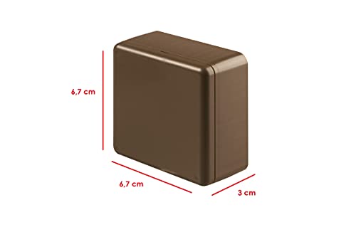 POLY POOL - PP0219.3 Verteilerkasten viereckiger Elektrischer Wandverteilerkasten für Kanäle 20x10mm, 20x15mm, 30x15mm, 40x20mm - Brauner Verteilerkasten - Verteilerkasten Made in Italy