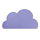 2 Stück/4 Stück Tischsets Kinder, Platzdeckchen Wolke Platzsets, Abwaschbar Rutschfeste Tischuntersetzer für Babys Kleinkinder (lila,2 Stück)