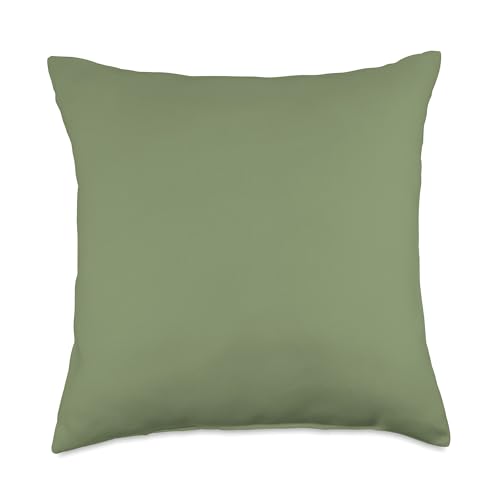 Sage Moss Green Minimalist Aesthetic Solid Color Throw Pillow
