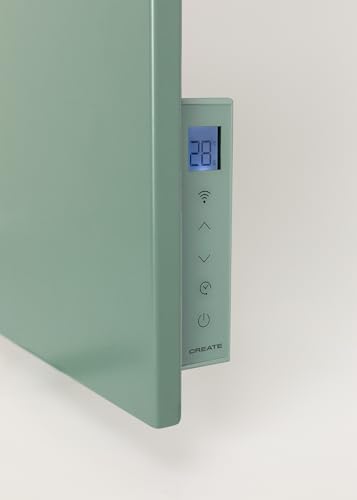 CREATE/ WARM MINIMAL IR/ Infrarot- Wandheizung mit WLAN, Salbeigrün/ Für Räume bis zu 10m², App- gesteuert, IP24- Schutz, Hochglanz, 520W-5