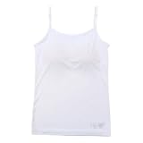 [Airin] モダン ガールズ カップ付きインナー キャミソール ブラトップ 接触冷感 (150cm/160cm/165cm) (ホワイト/ブラック) 572 ホワイト