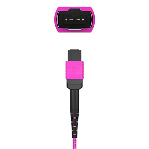 Image of AMPCOM MPO to MPO Trunk Cable 50 /125μm Multimode OM4 (12 Fiber, MPO to MPO Female, Type B, LSZH /Riser, UPC, Magenta) 2m (6ft)