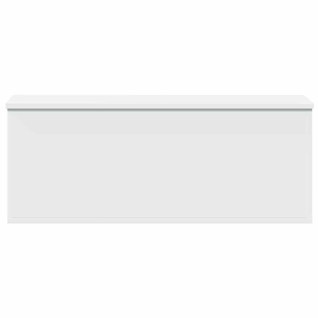 vidaXL Caja de almacenaje Madera de ingeniería Blanco 90x35x35 cm, Caja de Mantas, Cofre de Almacenamiento, baúl de Juguetes, Caja de Juguetes