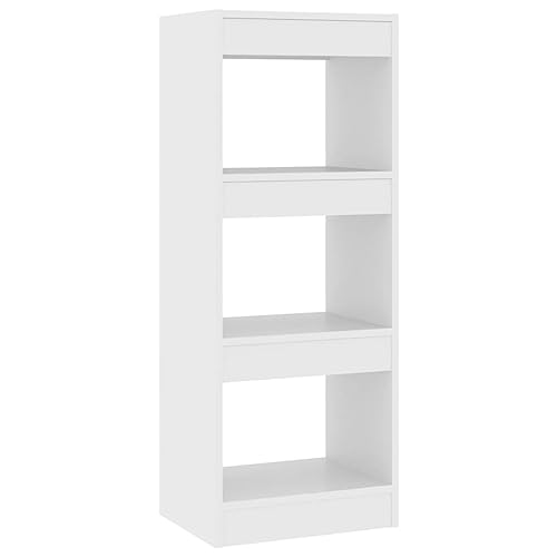Estantería estrecha blanca moderna: separador de ambientes y librería vertical 2