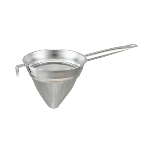 304 Stainless Steel Cone-Shaped Strainer with Handle - Fine Mesh Conical Filter for Liquids and Solid Particles in Tea and Coffee
