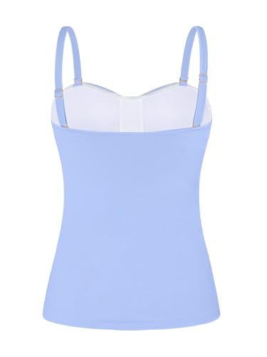 Ocean Blues Women's Strapless Bandeau Swimsuit Top Ruched Tummy Control Tankini Top Only2