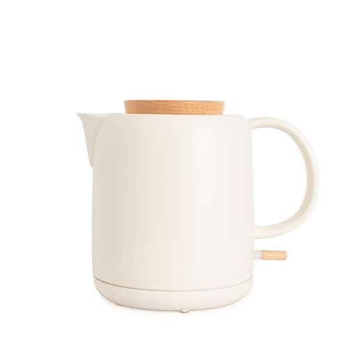 CREATE/KETTLE CERAMIC/Bouilloire électrique céramique Blanc cassé/Corps en céramique, chauffe en 5 minutes, capacité de 1L, système d'arrêt automatique, 1200W