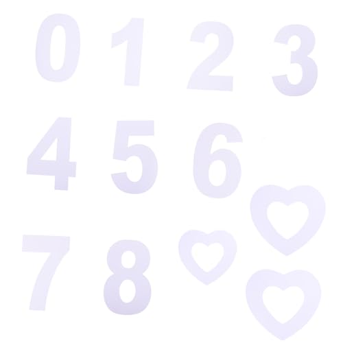 PRETYZOOM DIY Cake Heart Pattern 13pcs Number Letter Cake Stencils Easy to Use Clean for Home Bakery