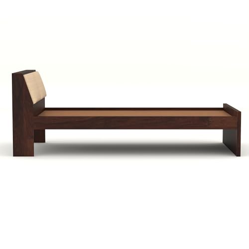 Image of Solid Sheesham Wooden Bed 6X4 Bed Single Bed Without Storage for Bedroom - Single Cot Wooden BedSingle Size for Living Room Guest Room - 12 Month Warranty (John Walnut)