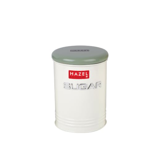 Image of HAZEL Sugar Container with Airtight Lid | Metal Kitchen Storage Jar for Sugar
