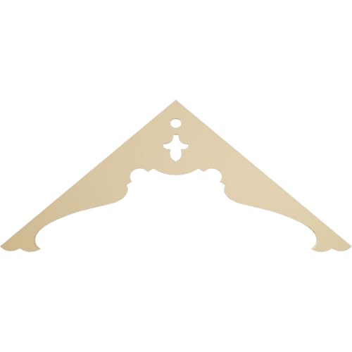 60"W x 25"H x 1 1/2"P (10/12) Pitch Heath Signature Urethane Gable Pediment, Primed Tan