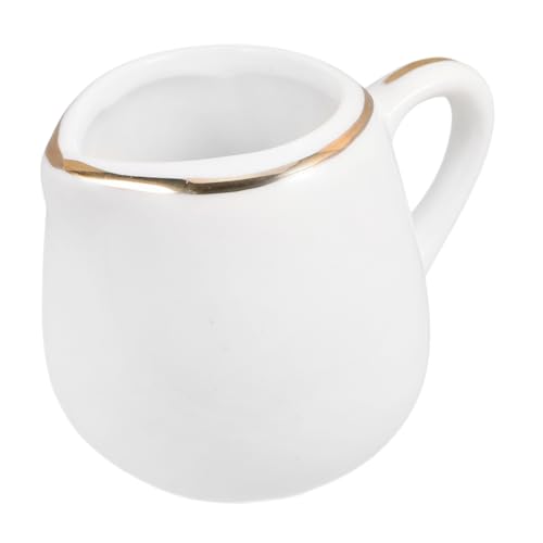 HOLIDYOYO Ceramic Sauce Bucket Containers for Fruit Large Gravy Boat Small Coffee Milk Creamer Sauce Cup Porcelain Coffee Creamer Espresso Frothing Pitcher Western Tableware White Ceramics