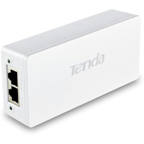 Tenda Gigabitowy Injector PoE, Injector PoE+ IEEE 802.3af/at, Do 30 W, Zasięg do 100 m, Plug & Play, Biały (PoE30G-AT)
