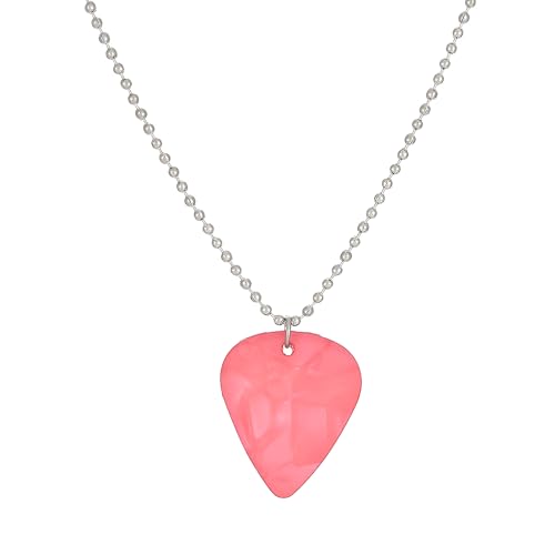 Collier rock and roll pendentif cœur médiator pour style motard ou concert
