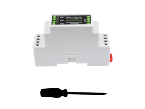 Waveshare Rail-Mount TTL to RS232 Galvanic Isolated Converter, Full-Duplex Communication, Lightningproof & Anti-Surge, Multi-Isolation Protection, TTL Serial Converter