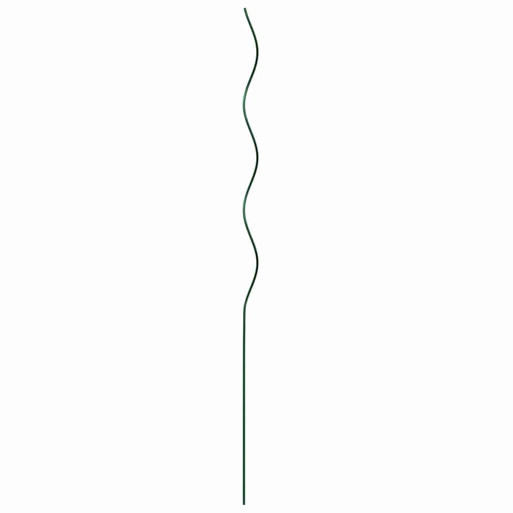 Soporte para plantas de acero verde, 110 x 0,6 x 0,6 cm, 5 unidades en espiral, soporte para tomates en jardín, balcón, bancal elevado para fijar y cultivar plantas trepadoras