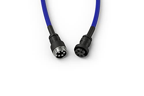 Image of GLORIOUS Coiled Keyboard Cable - Coiled USB C Cable Artisan Braided Cables for Mechanical Gaming Keyboard Coiled Cable - Custom Keyboard Cable (Cobalt Blue)