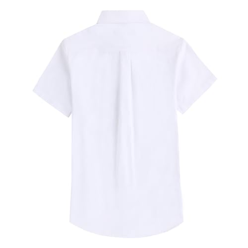Men's Cotton Oxford Shirt Short Sleeve Button Down Business Casual with Chest Pocket for Gifts2